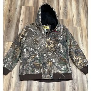 Brazos Work Force Camo Cotton Quilted Jacket Coat Pockets Men's Sz XL